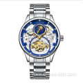 Swiss Tevise T820A explosion type waterproof hollow mechanical watch moon phase tourbillon casual men's watch